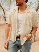 Camisa Crochet Hueso