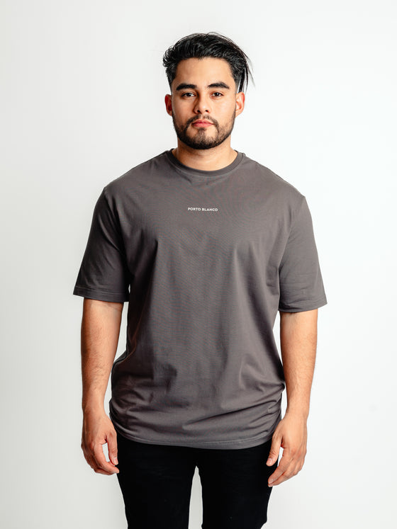 Playera Básica Porto Blanco Gris