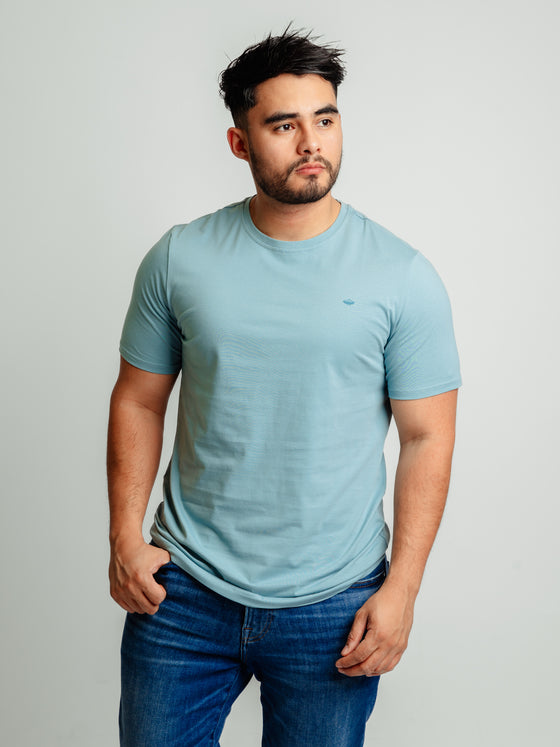 Playera Básica Porto Blanco Celeste
