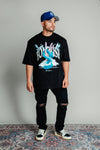 Playera Oversize Blue Snake