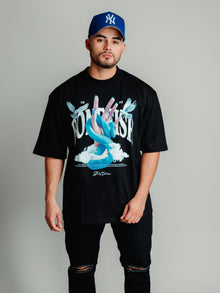  Playera Oversize Blue Snake