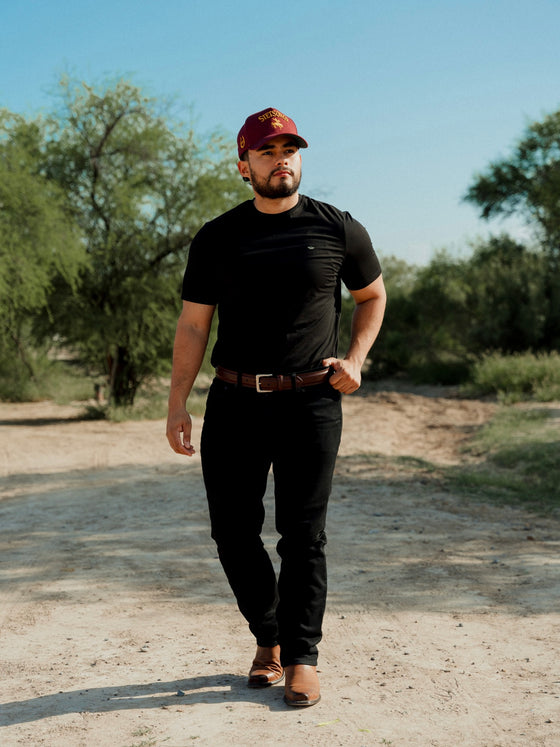 Playera Básica Porto Blanco Negra