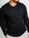 Playera Henley Negra