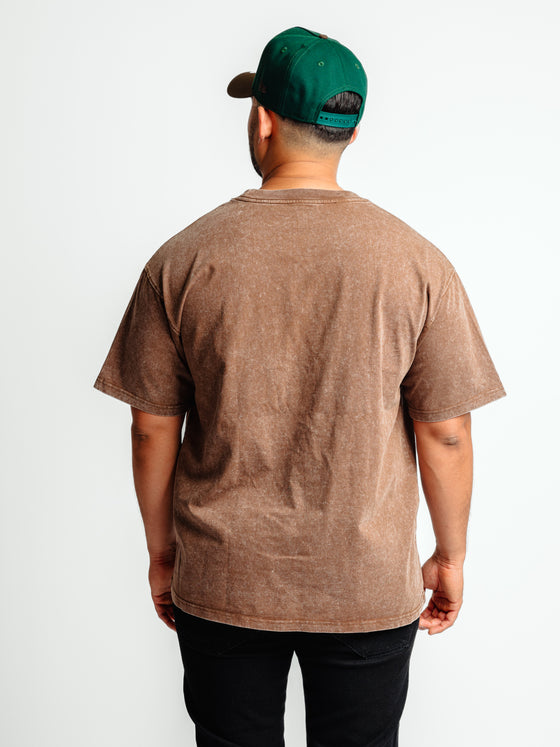 Playera Energía Essential Brown Acid Wash