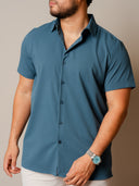 Camisa Lubeck Textura Azul MC