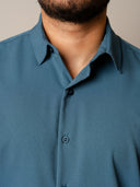 Camisa Lubeck Textura Azul MC
