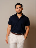 Camisa Lubeck Textura Marino MC