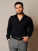 Camisa Lubeck Textura Negra ML