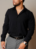 Camisa Lubeck Textura Negra ML