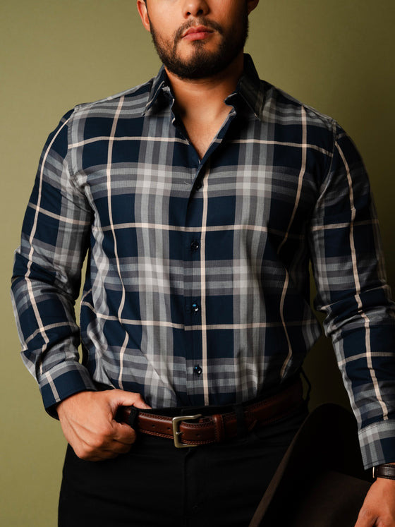 Camisa Cuadros Marino