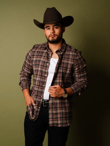  Camisa Cuadros Café