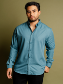 Camisa Linaje Azul Petróleo